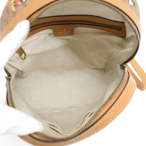 Gucci Disney Collaboration Backpack GG Supreme Beige Ebony - Picture 8 of 9